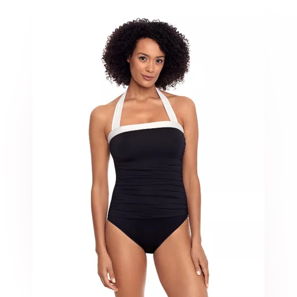 Lauren Ralph Lauren Tummy-Control Ruched Halter One-Piece Swimsuit 10